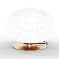 lampara de mesa - lampara de salon de diseno - bola cristal - bale dorado