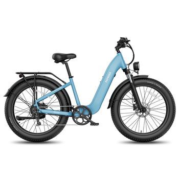 Bicicleta Eléctrica Fafrees F26 Rover Con Neumáticos Anchos, Batería De 48 V Y Sensor De Par, Azul
