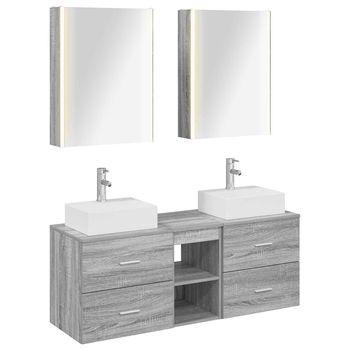 Juego De Muebles De Baño 5 Pcs Sonoma Gris Vidaxl