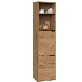Columna Para Baño Suspendida Nadia Color Roble Gold 2 Puertas 150x37x30 Cm