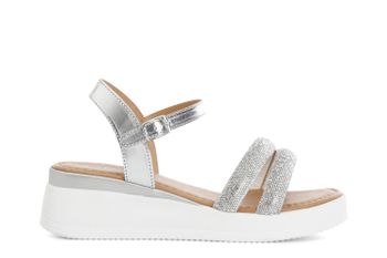 sandalias gilda con pedrería silver 38