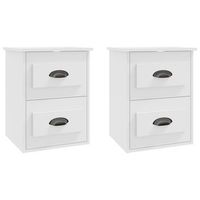 juego de 2 mesitas de noche - mesillas de pared blanco 415x36x53 cm mc6275