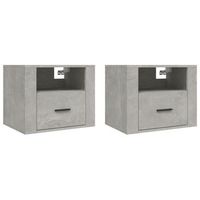 mesitas de noche de pared 2 uds gris hormigon 50x36x40 cm vidaxl