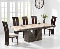 tenore 180cm marble effect dining table with verbier chairs