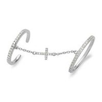 anillo de tobillo de plata con cruz de cadena de plata