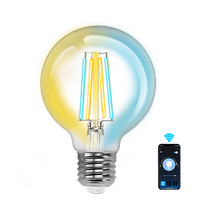 aigostar bombilla led inteligente bombilla alexa led vintage g80 transparente tipo globo 6w 850lm e27 regulable calida a fria 2700k a 6500k compatible con alexa y google home