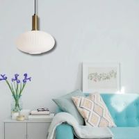 Lámpara Colgante Led Imperial Opal De Cristal Blanco, 1 Luz, Diseño Lujo Moderno