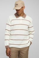 polo de rugby de punto con rayas cream