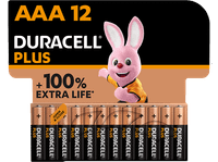pilas aaa - duracell plus lr03  lr3 alcalinas pack 12 uds 15 v mn2400 universal negro