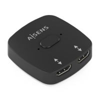 switch hdmi aisens 4k60hz 2x1 bidireccional plug and play led indicador negro