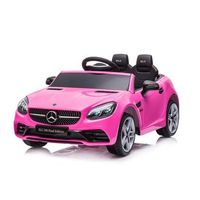 coche electrico infantil mercedes-benz slc300 lux con asiento de cuero y ruedas eva - pink