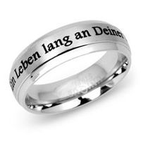 anillo de acero inoxidable de alta calidad con grabado laser incluido