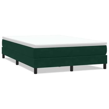 Cama Box Spring Sin Colchón Verde Oscuro Terciopelo 140x220 Cm Vidaxl