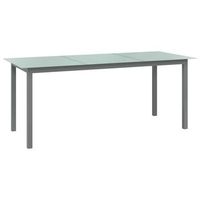 mesa de jardin de aluminio y vidrio gris claro 190x90x74 cm vidaxl