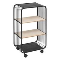 estanteria de 3 niveles en metal y madera beige