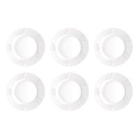 set 6 platos llanos vidrio opal blanco 24 cm