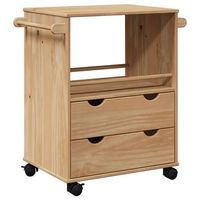 carrito de cocinarestanteria de cocina carrito de servir otta madera maciza de pino 59x45x80 cm