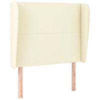 cabecero con orejas de cuero sintetico crema 103x23x118128cm vidaxl