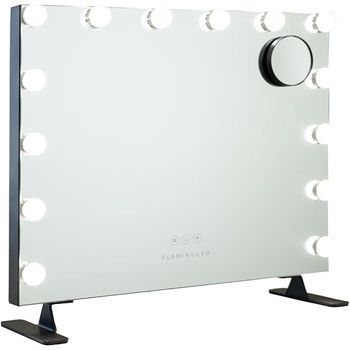 Espejo Tocador 14 Led Flamingueo 3 Modos Luz 58x51x15cm Negro