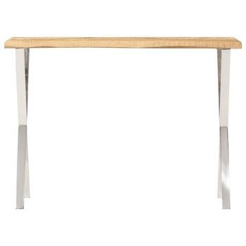 Mesa Consola | Mesa De Entrada Con Borde Natural Madera Mango Maciza 105x33x76 Cm