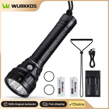 Linterna de Buceo Wurkkos DL40, 5000 LM, Haz Ajustable, Largo Alcance, Impermeable, Iluminación Nocturna, Luz de Buceo Profesional