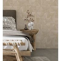 papel pintado vinilico ecologico geometrico efecto madera art deco en relieve - royal lodge 679276 de gaulan - rollo de 10 m x 053 m