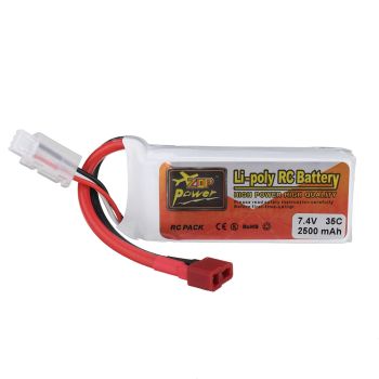 Batería LiPo ZOP Power 7.4V 2500mAh 35C 2S con conector T Deans para Dron RC