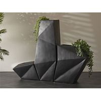 jarron triple lineas geometricas negro 91 cms 114x32x91 cms