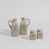 set de aceitera y vinagrera de gres verde