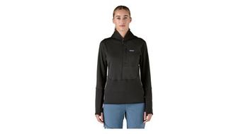 Patagonia r1 pullover hoody negro forro polar de mujer