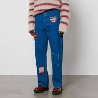 marni mohair patchwork denim straight-leg jeans - w30l32