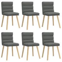 sillas de comedor 6 unidades tela gris oscuro vidaxl