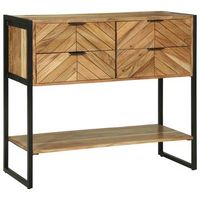 vidaxl mesa consola marron 90 x 35 x 80 cm madera de acacia solida
