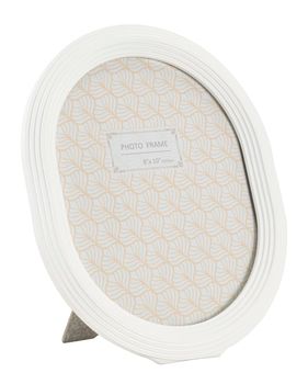 Marco oval de resina blanca cm 25x2x30