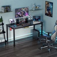 escritorio para juegos con estante para monitores gancho para auriculares 140x60x94cm negro cfw96323
