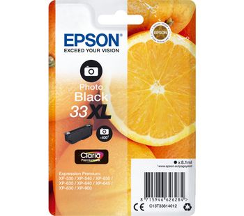 EPSON No. 33 Oranges XL Black Ink Cartridge, Black