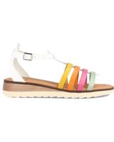 de marila sandalias para mujer con cuna baja estilo cangrejera en piel blanco