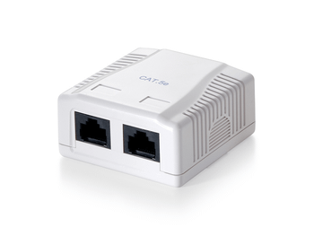 ROSETA DE SUPERFICIE CATEGORIA 5e 2 HEMBRAS RJ45