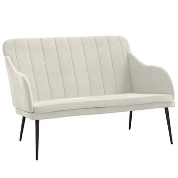 Banco De Terciopelo Color Crema 110x76x80 Cm Vidaxl