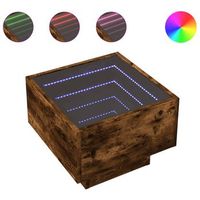 mesita de noche con infinity led roble ahumado 40x40x30 cm vidaxl