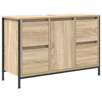 Mueble De Lavabo Con Cajones Roble Sonoma 90x34,5x60 Cm Vidaxl