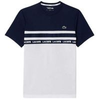 camiseta lacoste ultra dry blanco azul marino
