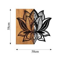 decoracion pared de madera lotus 10 nogal negro 59x58 cm