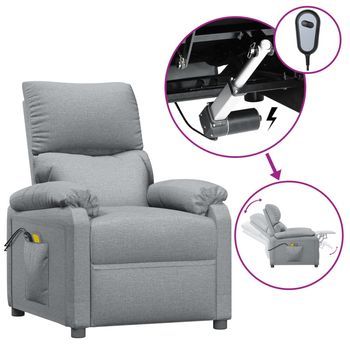 Sillón De Salón | Silla | Sillón De Masaje Eléctrico Tela Gris Claro