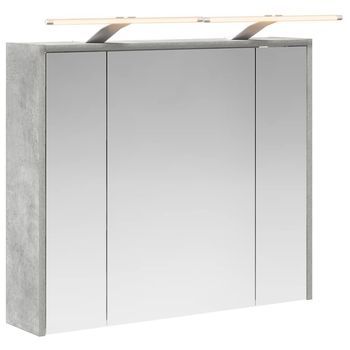 Armario Con Espejo De Baño Gris Concreto 73,5 X 16 X 62,5 Cm Vidaxl
