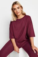 yours camiseta amplia de algodon granate mujer curvy y tallas grandes yours