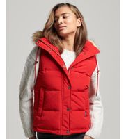 superdry para mujer w5011551a chaleco acolchado de pelo sintetico everest rojo s casual poliester