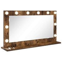 espejo de tocador rectangular roble ahumado 80 x 45 x 18 cm vidaxl