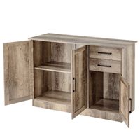 costway aparador cocina armario buffet con 2 cajones 3 puertas 1 estante ajustable aparador para comedor salon entrada 110 x 40 x 78 cm gris