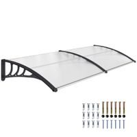 outsunny marquesina exterior tejadillo de proteccion para puertas y ventanas contra sol y lluvia con paneles de policarbonato blanco   aosom espana